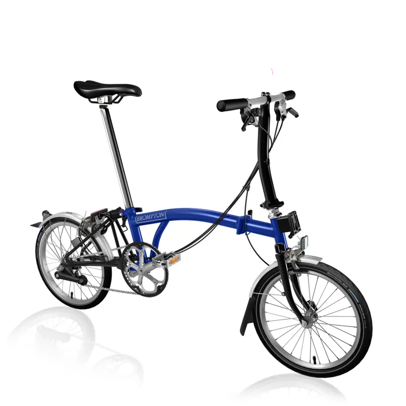 Brompton C Line Explore Low Folding Bike 2022 in Picadilly Blue